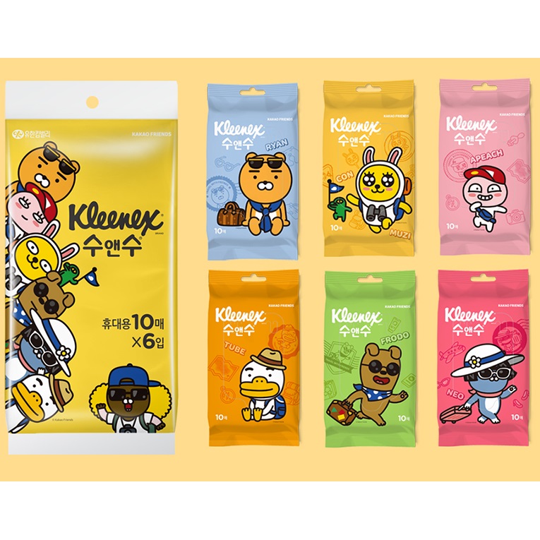 [TS] 크리넥스 수앤수 카카오프렌즈 물티슈 10매 6입