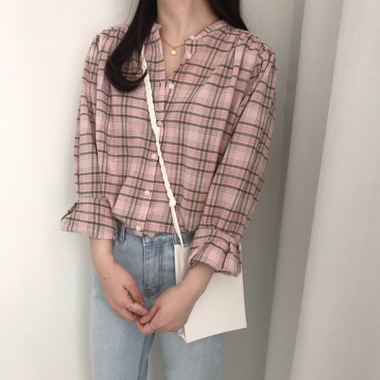 베라 체크 블라우스 - 상품 이미지