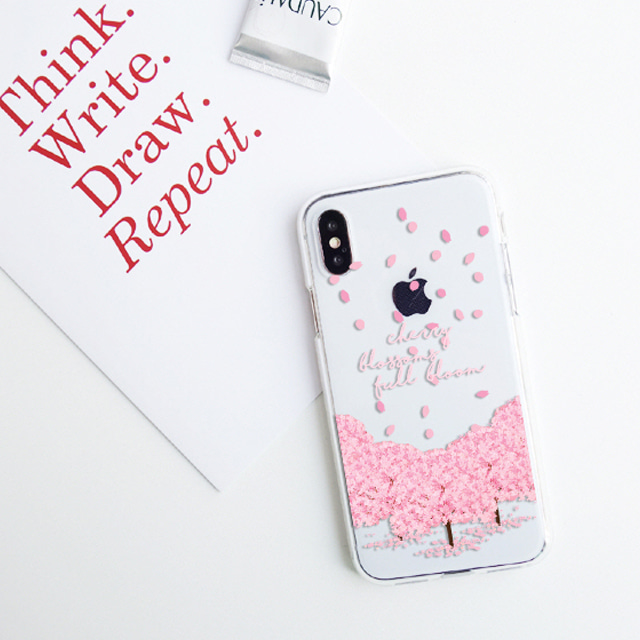 벚꽃 꽃잎 나무 투명 젤리 케이스 - 상세 이미지 3