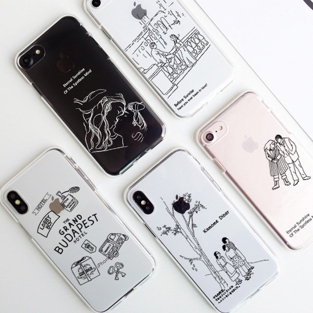 영화 드로잉 일러스트 투명 젤리 케이스 - 상세 이미지 5