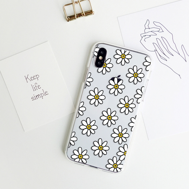 스마일 데이지 꽃 투명 젤리 케이스 - 상세 이미지 4