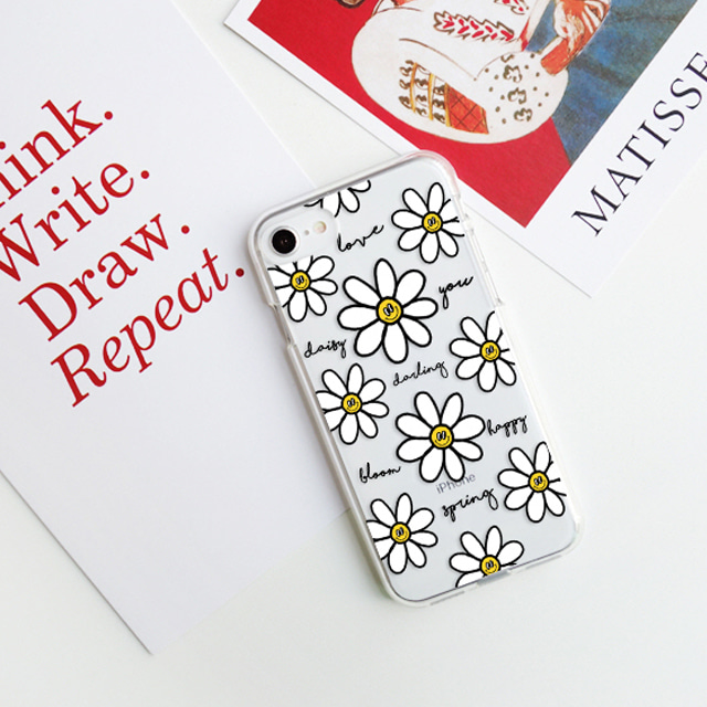스마일 데이지 꽃 투명 젤리 케이스 - 상세 이미지 3