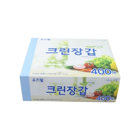 크린랩 유즈웰 위생장갑 400매 (3266) 일회용 크린 비닐 장갑 - 메인 이미지