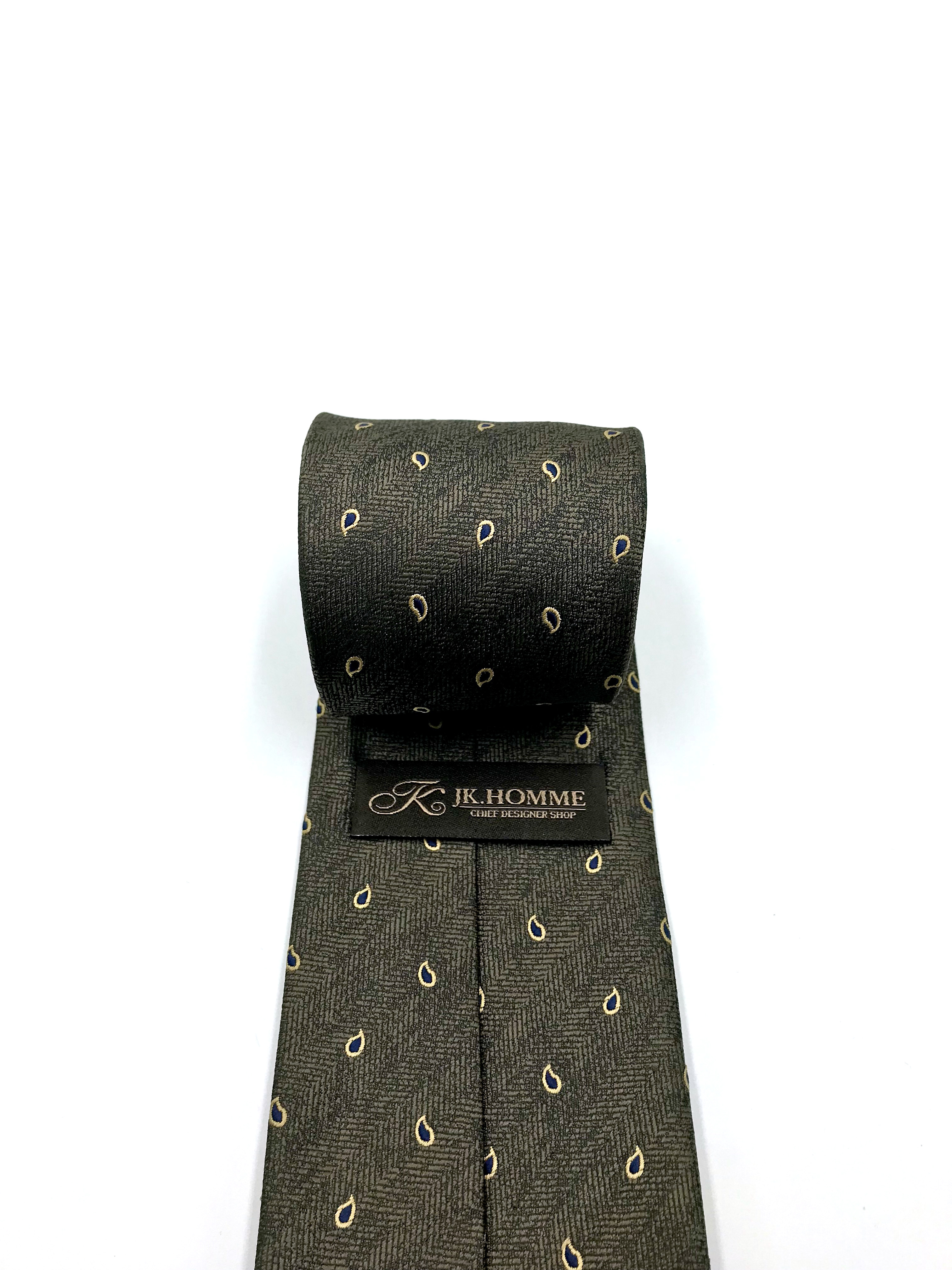 브라운 페이즐리 8cm 일반 넥타이 3-36 - 상세 이미지 3
