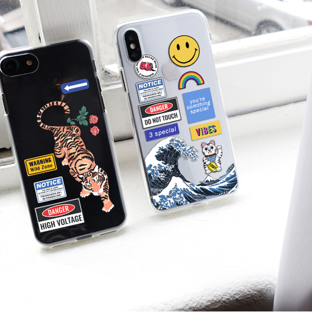 라벨 패치 스티커 투명 젤리 케이스 - 상세 이미지 2