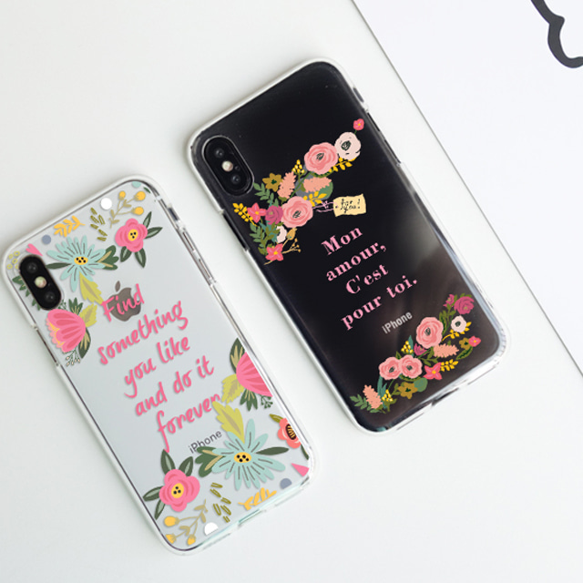 꽃 무늬 플라워 패턴 투명 젤리 케이스 - 상세 이미지 5