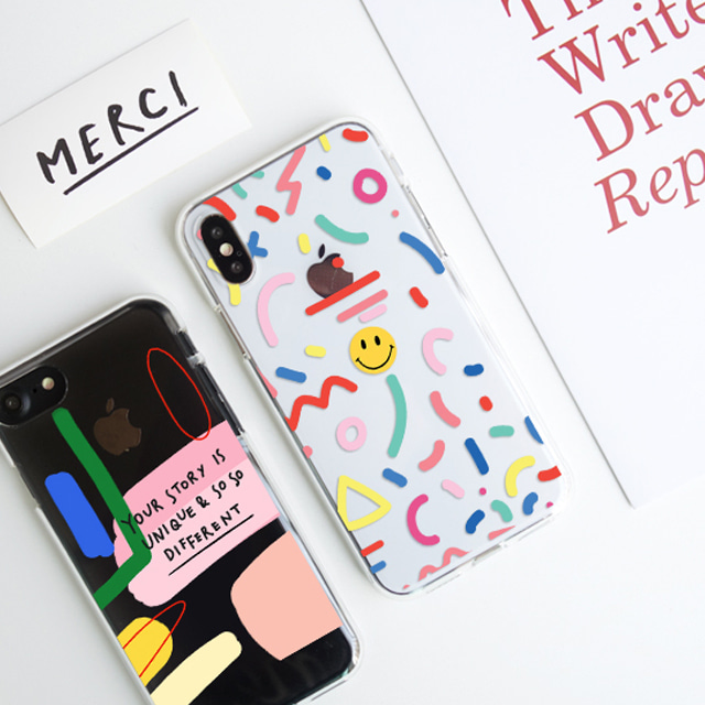 유화 페인팅 붓터치 투명 젤리 케이스 - 상세 이미지 5