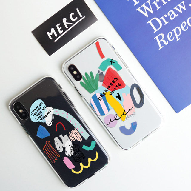 유화 페인팅 붓터치 투명 젤리 케이스 - 상세 이미지 2