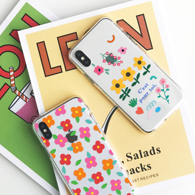 꽃 무늬 플라워 패턴 투명 젤리 케이스 - 상세 이미지 4