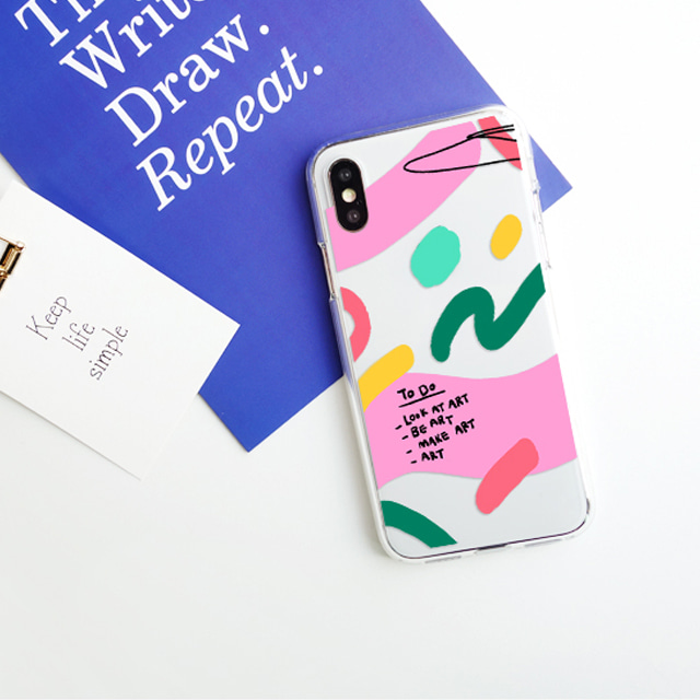 유화 페인팅 붓터치 투명 젤리 케이스 - 상세 이미지 3