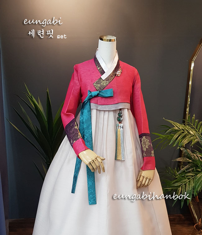 [한복대여] 세련핏 여성 하객 결혼식 한복 - 상품 이미지