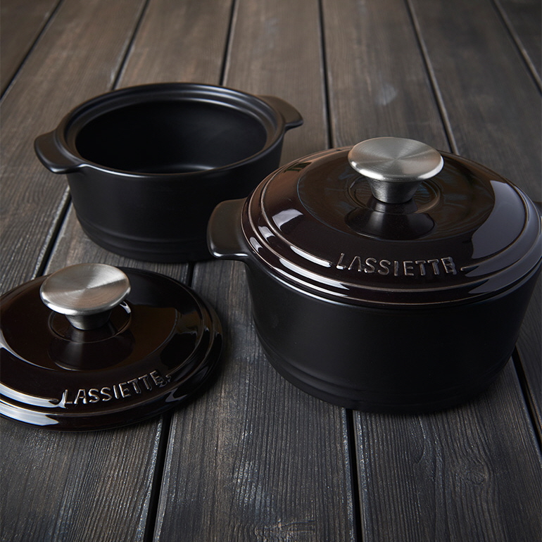 라씨에뜨 젬팟 무균열 내열 뚝배기 계란찜 솥밥 / 블랙 14cm