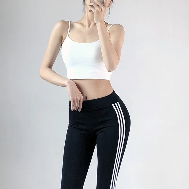 베이직 크롭 끈나시 캡내장 요가 필라테스 크롭탑 브라탑 이미지 6