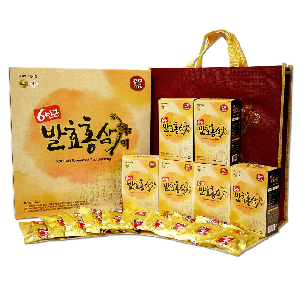 [추석기획] 6년근 발효홍삼 진액 즙 100ml 30포 진세노사이드 사포닌 흡수율 고함량