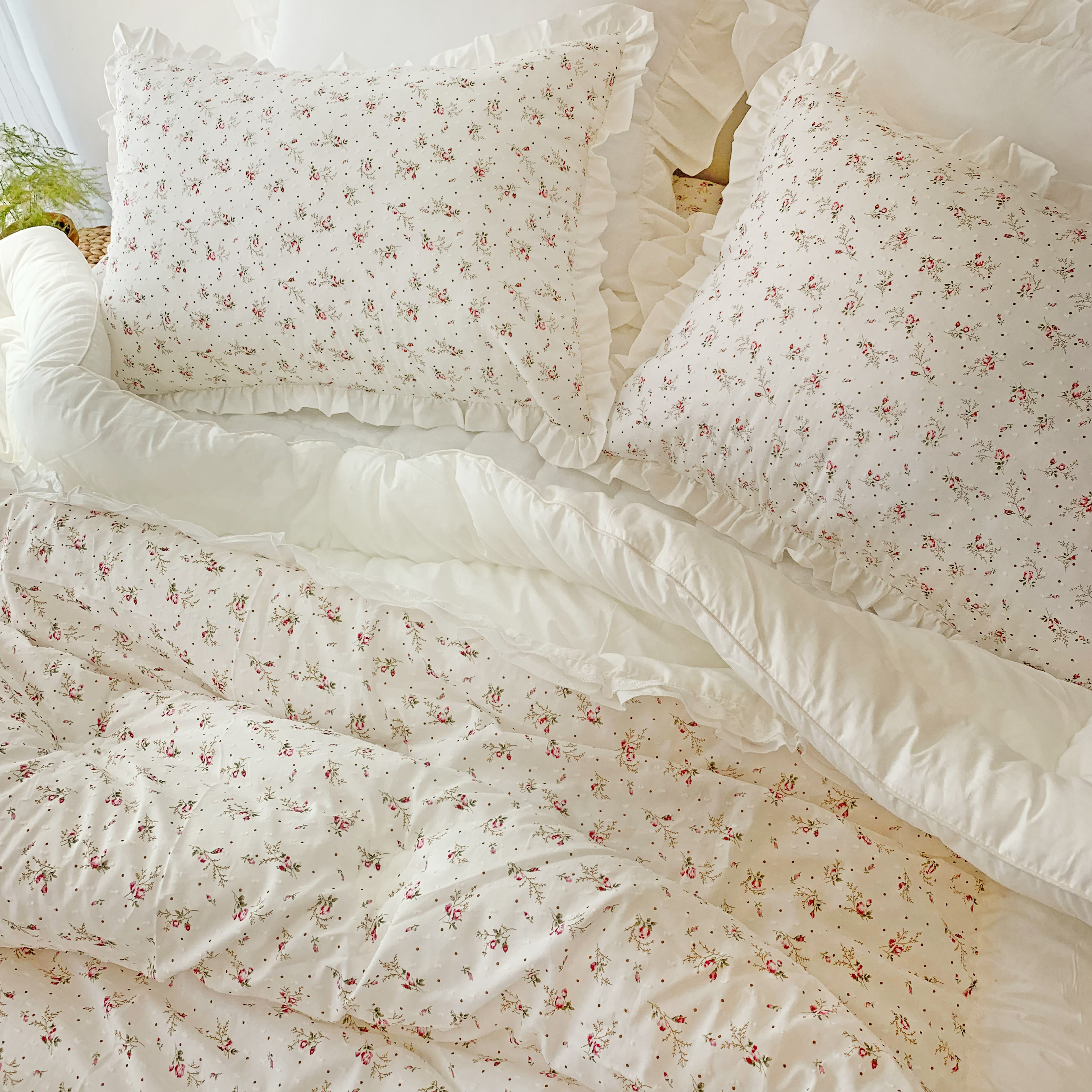 꽃내음 눈꽃 순면 도톰한 사계절 차렵이불 S/SS