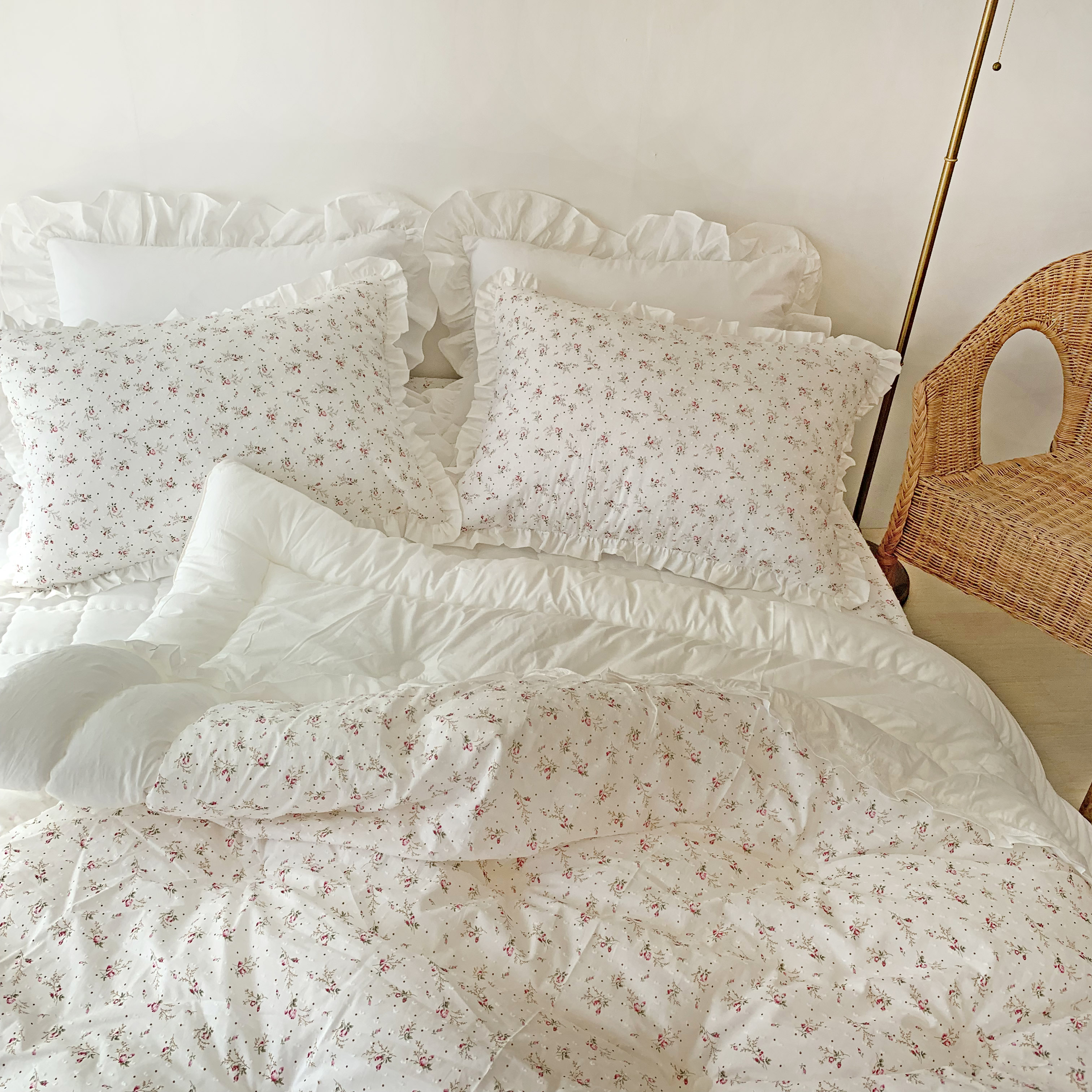 꽃내음 눈꽃 순면 도톰한 사계절 차렵이불 S/SS