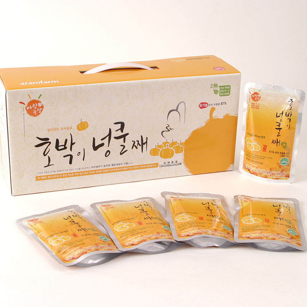 아람농장 유기농 늙은 호박즙 호박이넝쿨째 120mlx25팩 - 상세 이미지 4