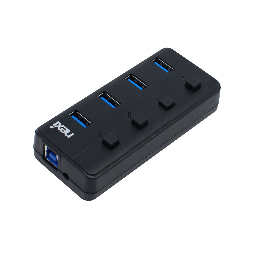 넥시 NX-U3004RP USB 3.0 허브 4포트 유전원 개별스위치 - 상품 이미지