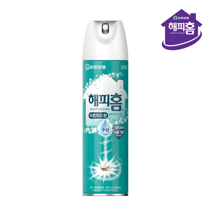 해피홈 에어로솔 수성 모기살충제 500ml / 무향 피톤치드 아카시아 자몽 - 상세 이미지 5