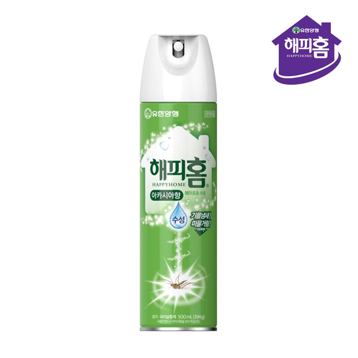 해피홈 에어로솔 모기 살충제 / 수성 아카시아향 500ml - 상품 이미지