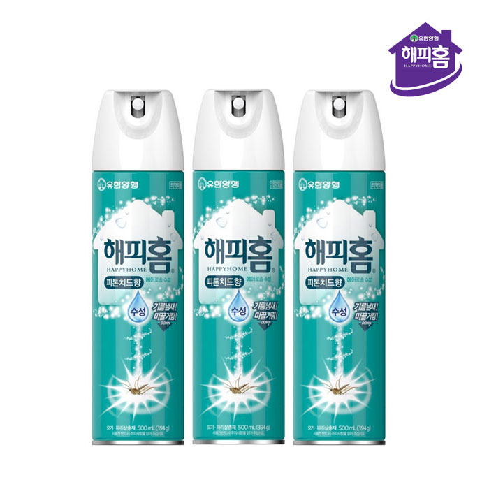해피홈 에어로솔 유성 무성 모기살충제 500ml / 무향 피톤치드 X3개 - 상세 이미지 5