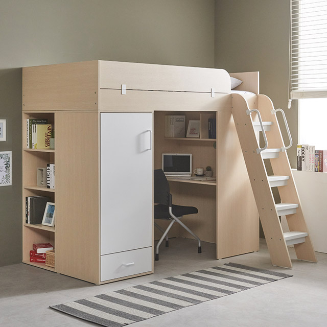 e스마트 하우스 벙커형 1인 독서실책상 + 매트포함