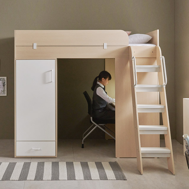 e스마트 하우스 독서실책상 벙커침대 + 매트포함