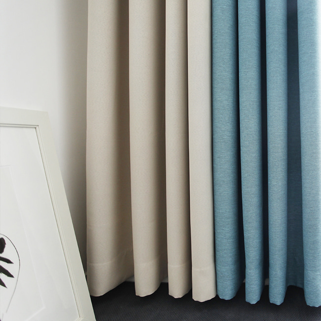 베이직 암막커튼 베이지 거실 방한 방풍 겨울 기능성 안방