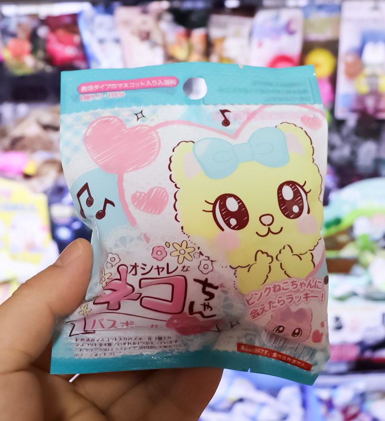멋쟁이 고양이 바스볼 마스코트 입욕제 1개입 로즈향 55g - 욕실/입욕용품 - 하카타몰