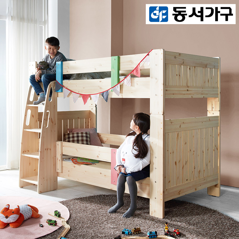 동서가구 소나무 원목 수납 벙커침대 - 상품 이미지