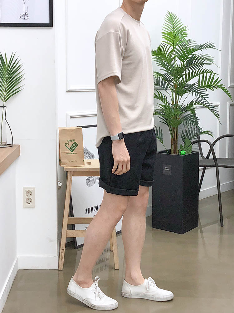 남자 반바지 여름 린넨 마 5부 밴딩 팬츠 이미지 4