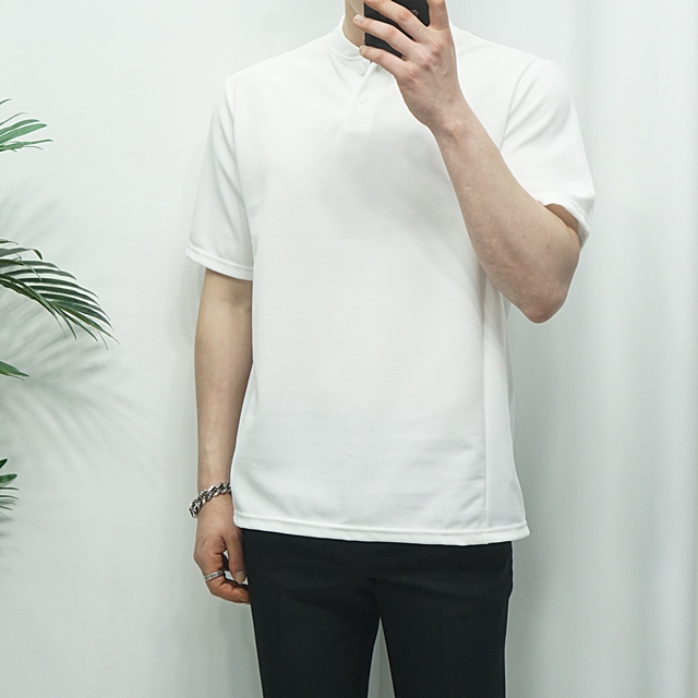 남자 스판분또 헨리넥 반팔티셔츠 - 상세 이미지 4