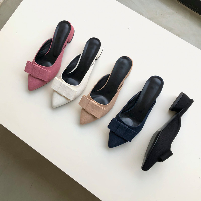 리본 스틸레토 뮬 슬리퍼힐 국내생산 블로퍼 4cm 슬리퍼힐 블로퍼 사용후기