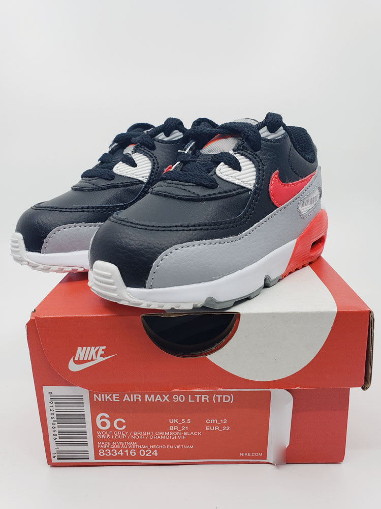 폴로박스 나이키 키즈 토들러 에어맥스 90 LTR TD (100 160mm AIR MAX 90 LTR (TD) 833416 024