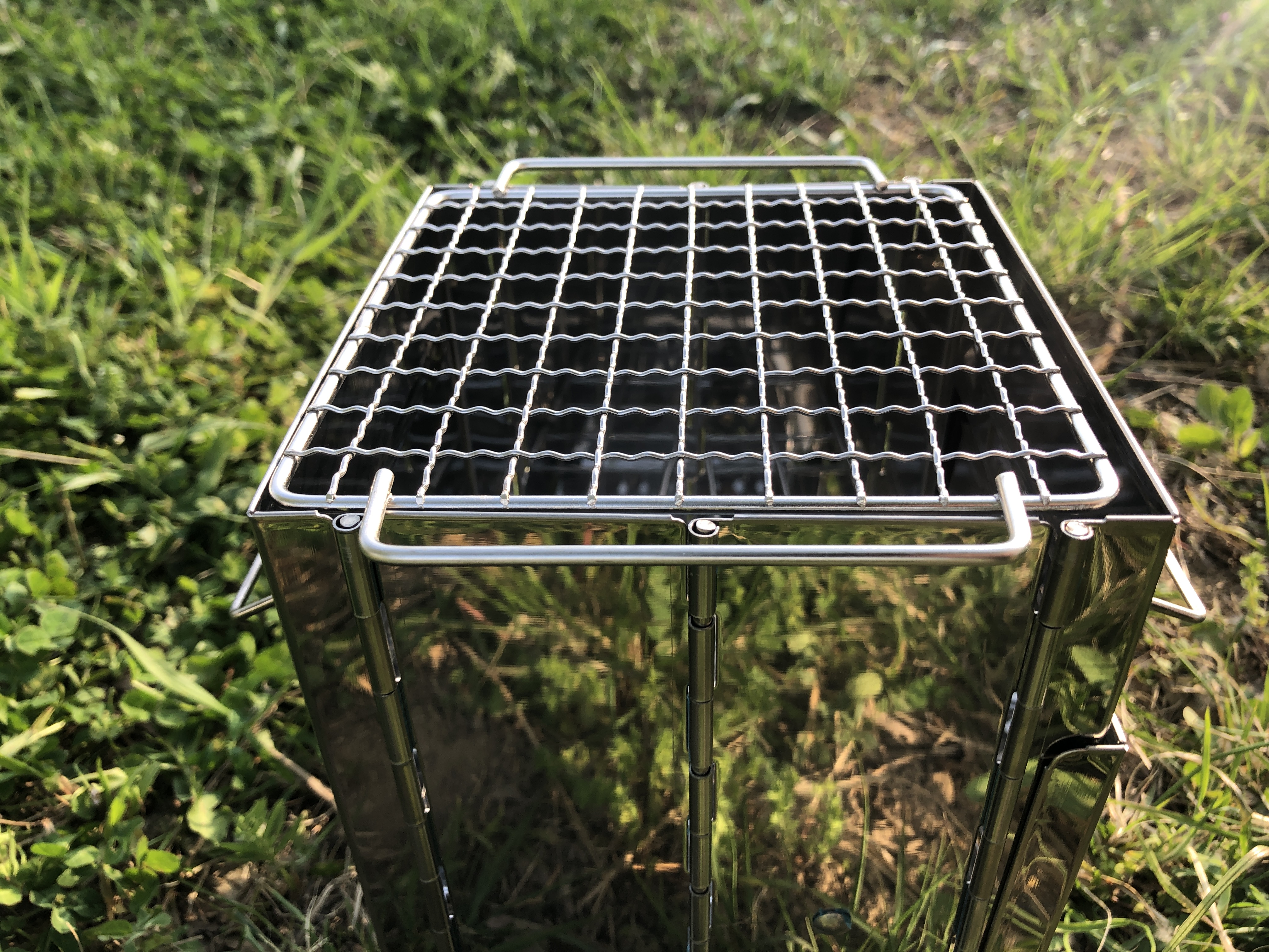 캠핑 미니 사각 우드스토브 요리화로대 불멍 가능 경량 휴대용 화목난로 백패킹화로대 미니화로대