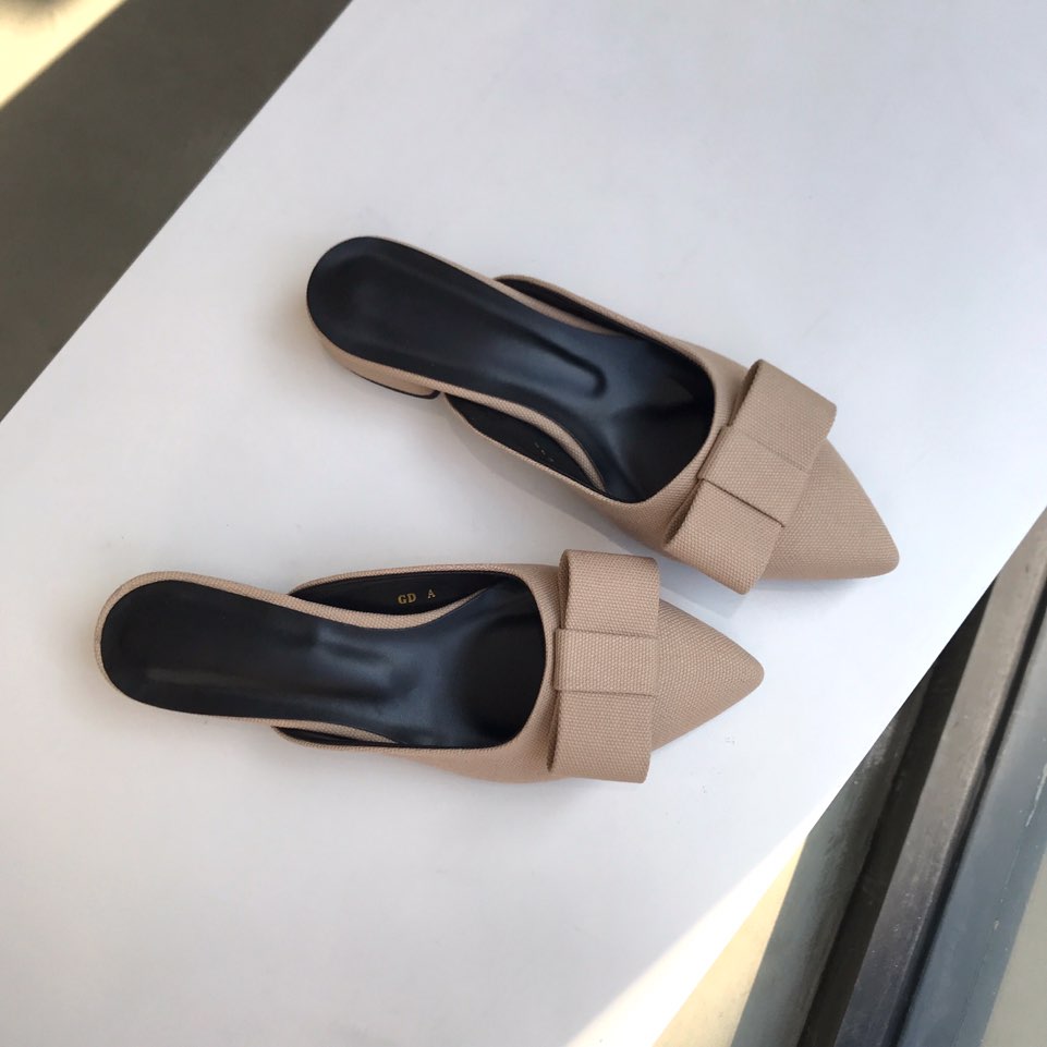 국내생산 리본 스틸레토 블로퍼 4cm 뮬 슬리퍼힐 이미지 6