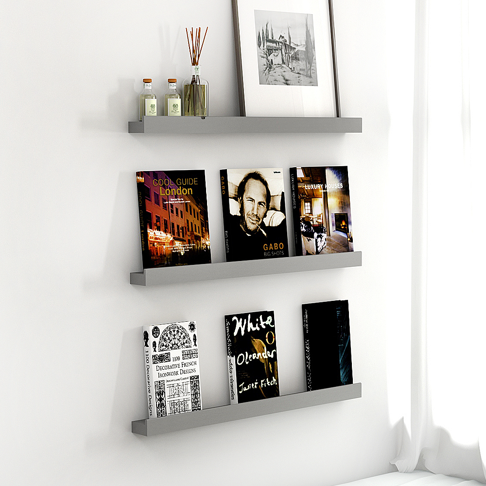 액자선반 그레이 무지주 인테리어 벽 책수납 콘크리트벽 or 합판벽 600 - 상품 이미지