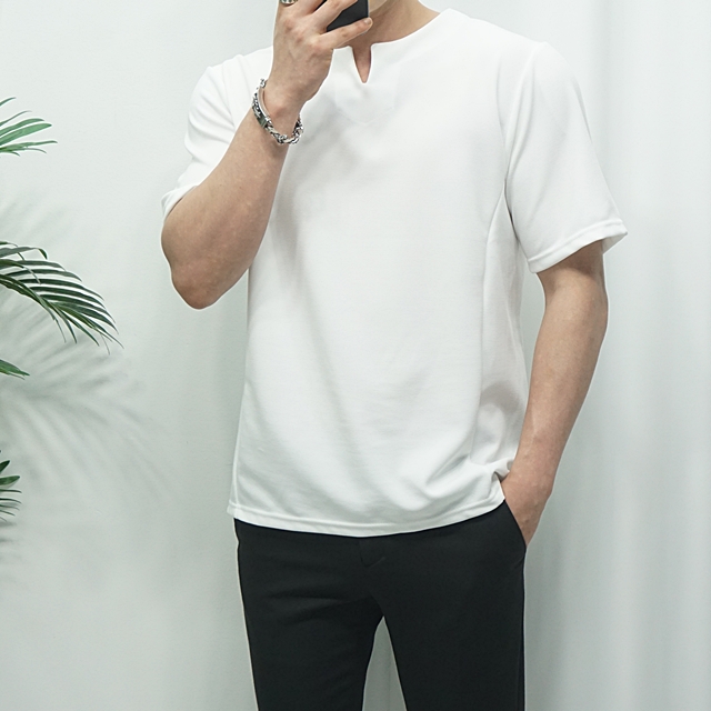 남자 로이 브이넥 반팔티셔츠 - 상세 이미지 2