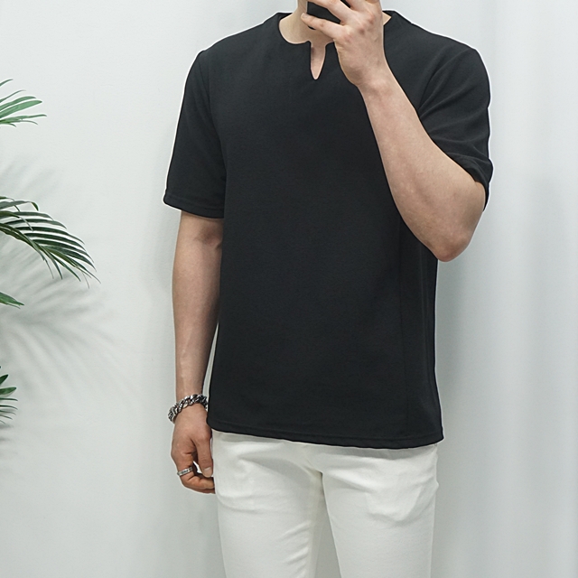 남자 로이 브이넥 반팔티셔츠 - 상세 이미지 4