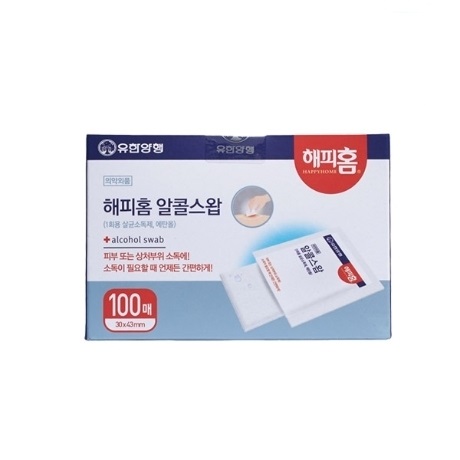 해피홈 알콜스왑 알콜솜 100매 1회용 살균소독제 (3511)