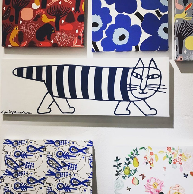 리사라르손 블루냥이 캔버스 패브릭 그림 액자 - 상세 이미지 2