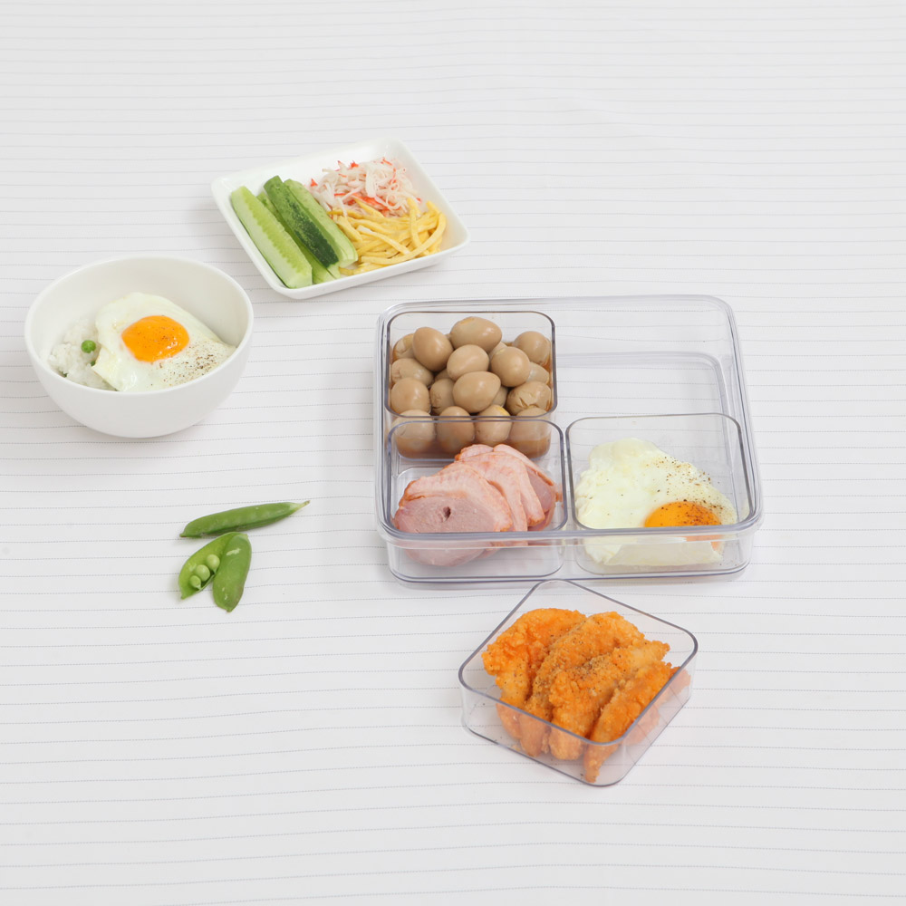 스카이락 점보1호 인케이스4칸 나눔 반찬 김 보관 밀폐용기 1700ml 1+1 - 상세 이미지 4