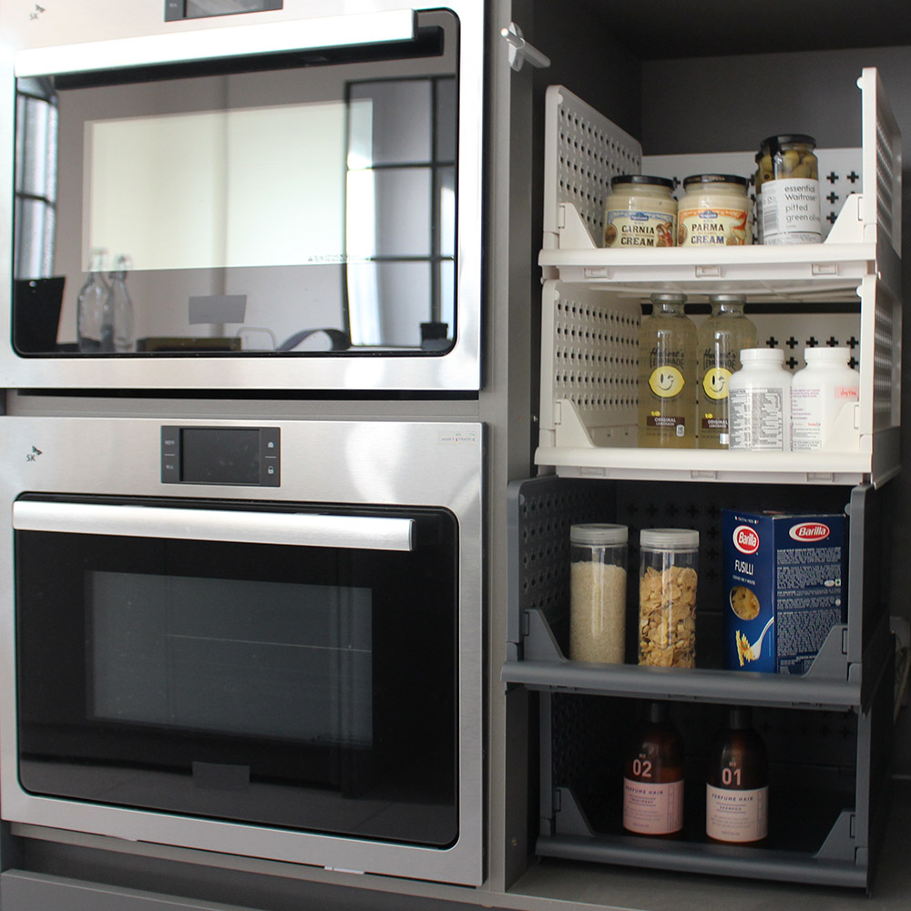 옷 수납박스 정리함 접이식 폴딩 슬라이딩 리빙박스 중형 1+1