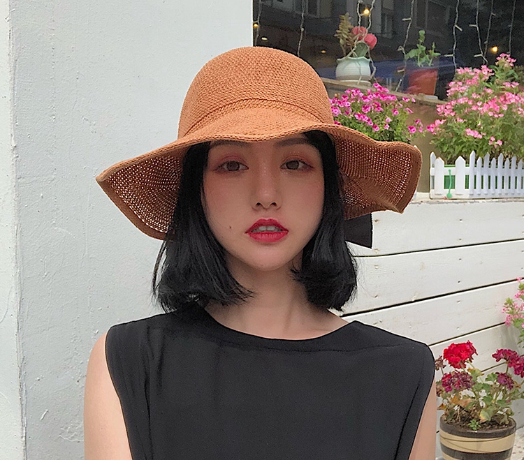 여성 여름 썬캡 돌돌이 자외선 차단 모자 프릴와이어 - 상세 이미지 2