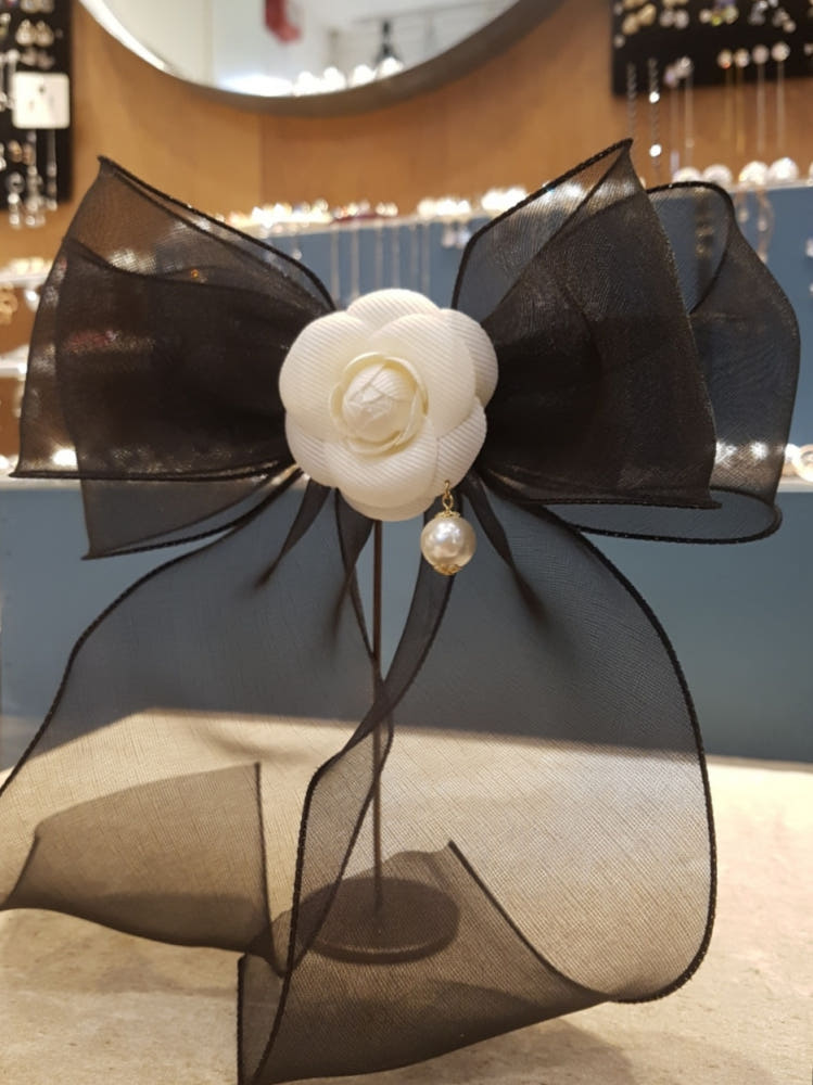 이중시스루 왕리본 핀 전면