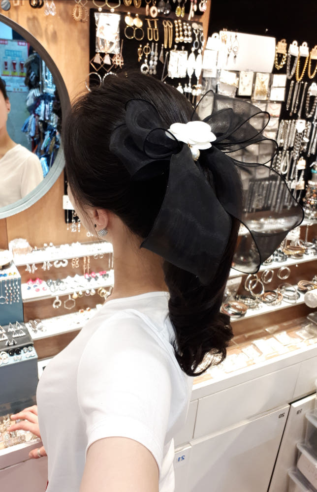 이중시스루 왕리본 핀 측면