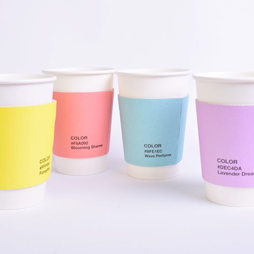 300ml/390ml (10,13온스) 디자인 합지 무지홀더 팬톤 4종 (500개) : 칼라컵
