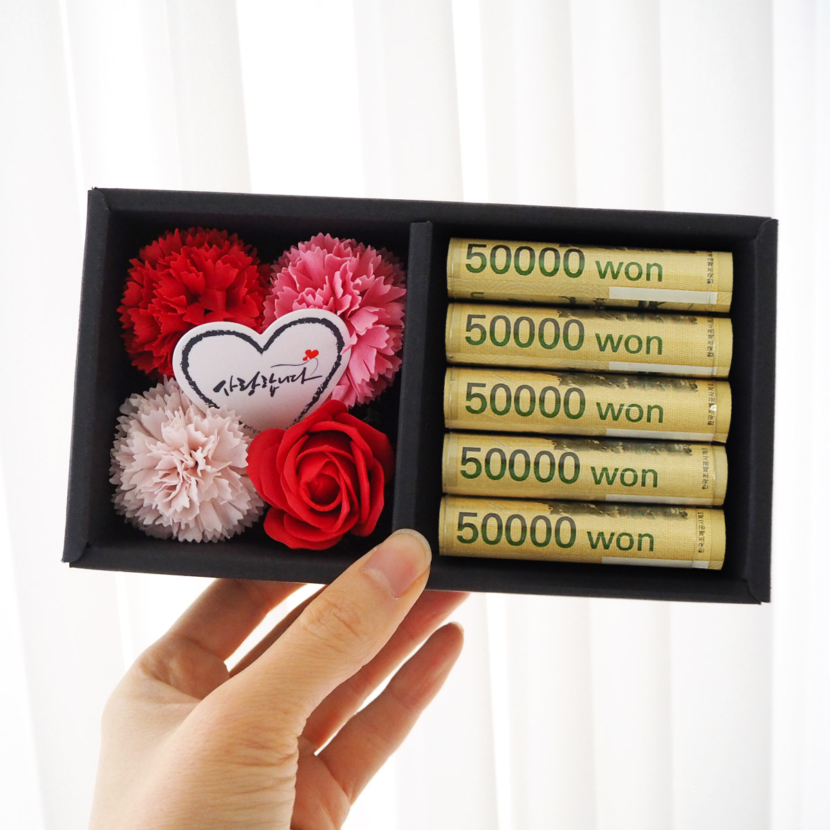 어버이날 카네이션 메세지 미니 용돈박스 부모님 플라워 돈다발 부모님 환갑선물 용돈이벤트