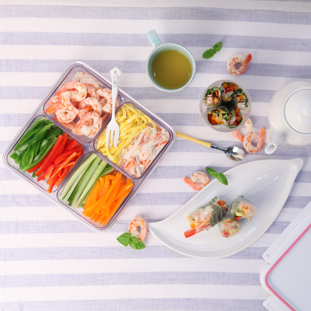 스카이락 점보1호 인케이스4칸 나눔 반찬 김 보관 밀폐용기 1700ml 1+1 - 상세 이미지 3