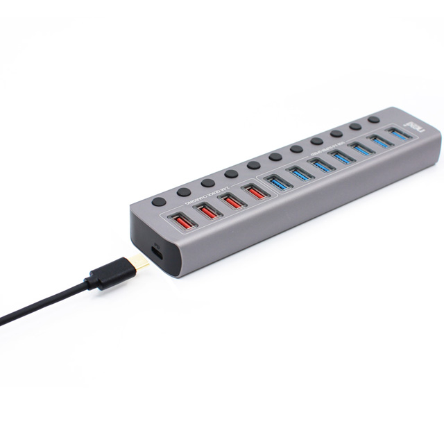 넥시 NX-U1012P USB3.0 7포트 충전 4포트 PD 1포트 유전원허브 NX812 - 상세 이미지 2